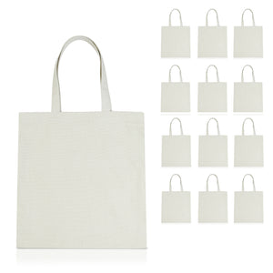 12 pcs Cotton Canvas Craft Totes