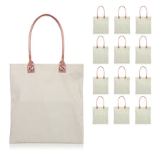 Load image into Gallery viewer, 12 pcs Cotton Canvas Craft Totes with Metallic Handles
