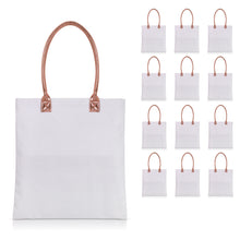 Load image into Gallery viewer, 12 pcs Cotton Canvas Craft Totes with Metallic Handles
