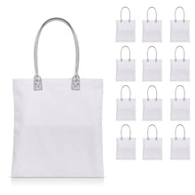 Load image into Gallery viewer, 12 pcs Cotton Canvas Craft Totes with Metallic Handles
