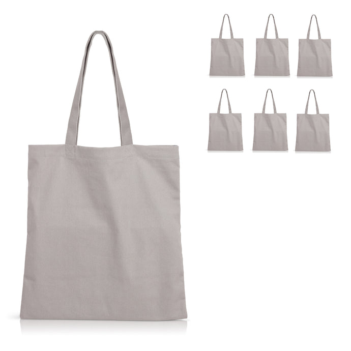 6 pcs Grey Cotton Canvas Craft Totes