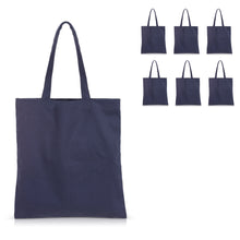 Load image into Gallery viewer, 6 pcs Navy Cotton Canvas Craft Totes
