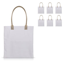 Load image into Gallery viewer, 6 pcs White Cotton Canvas Craft Totes with Metallic Handles
