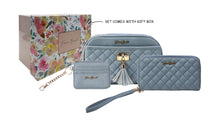 Load image into Gallery viewer, Femme Beaute - Quilted Handbag Set with Gold Hardware - Crossbody Bag, Wallet, and Coin Purse
