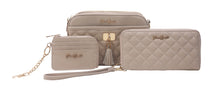 Load image into Gallery viewer, Femme Beaute - Quilted Handbag Set with Gold Hardware - Crossbody Bag, Wallet, and Coin Purse
