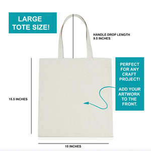 12 pcs Cotton Canvas Craft Totes