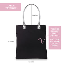 Load image into Gallery viewer, 6 pcs Black Cotton Canvas Craft Totes with Metallic Handles
