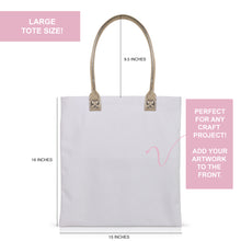 Load image into Gallery viewer, 6 pcs White Cotton Canvas Craft Totes with Metallic Handles
